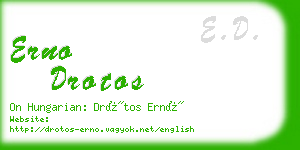 erno drotos business card